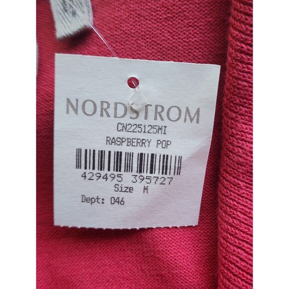 SWEATER/CARDIGAN-CASLON-Raspberry Red-Ruffles-Waist Tie-Long Sleeves-Size MED - Picture 5 of 8